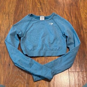 Gymshark Women's Teal Long Sleeve Crop Top